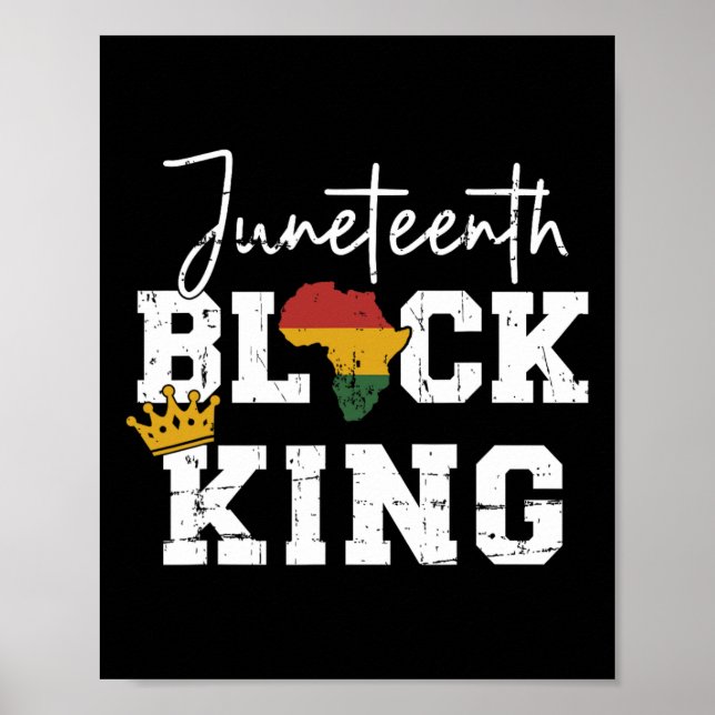Póster Decimoctavo Rey Negro con bandera de mapa panafric (Frente)