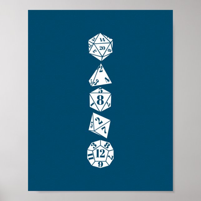 Póster Decir w20 w12 w8 rol de geometría de juego superio (Frente)
