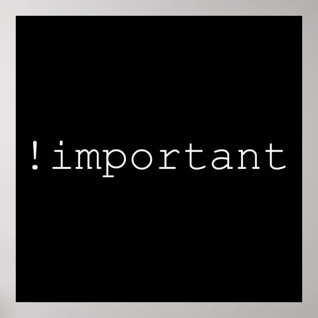 Póster ! Declaración CSS importante (Frente)