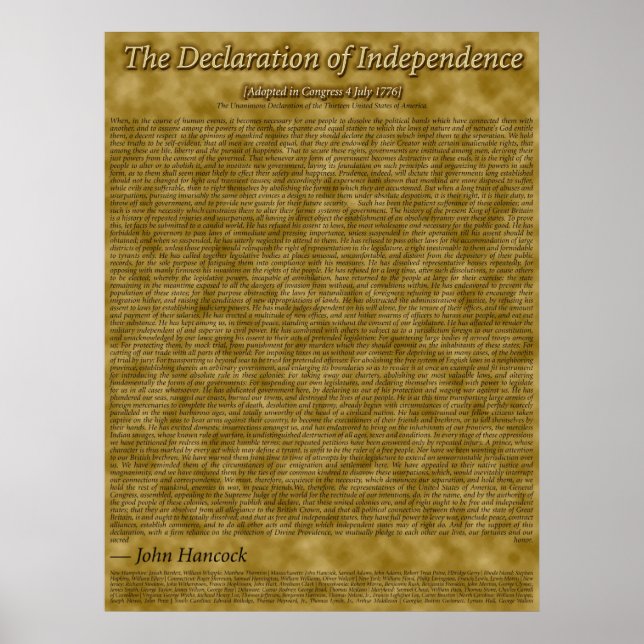 Póster Declaración de Independencia (Frente)