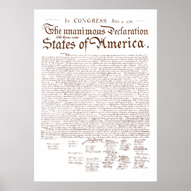 Póster Declaración de Independencia de EE. UU. (Frente)