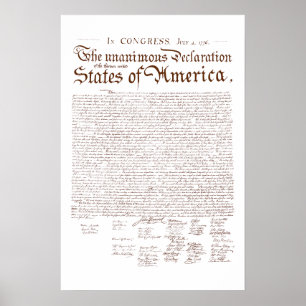 Póster Declaración de Independencia de EE. UU.