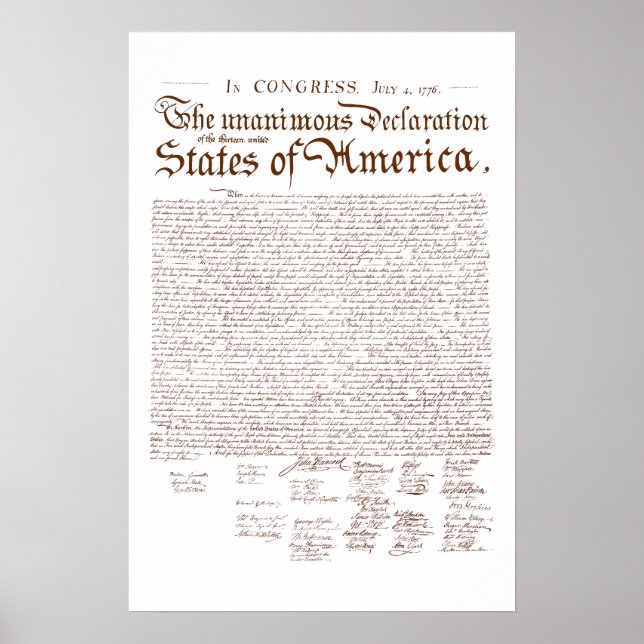Póster Declaración de Independencia de EE. UU. (Frente)