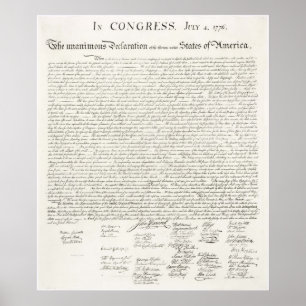 Póster Declaración de Independencia de Estados Unidos