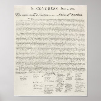 Póster Declaración 📜 de Independencia de los Estados Uni