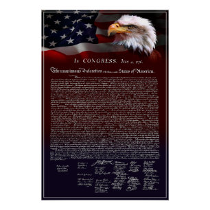 Póster Declaración de Independencia de los Estados Unidos