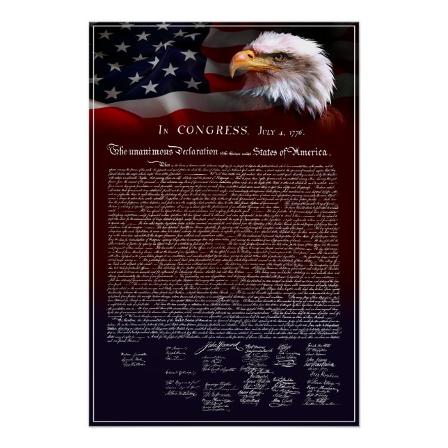 Póster Declaración de Independencia de los Estados Unidos (Anverso)