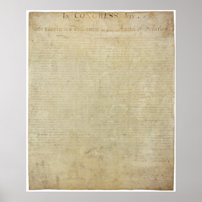Póster Declaración de Independencia de los Estados Unidos (Frente)