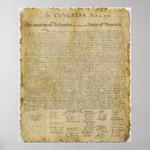 Póster Declaración de Independencia de los Estados Unidos