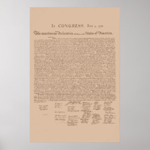 Póster Declaración de Independencia de los Estados Unidos