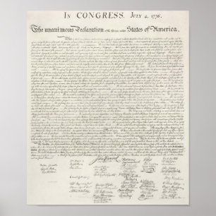 Póster Declaración de Independencia de los Estados Unidos
