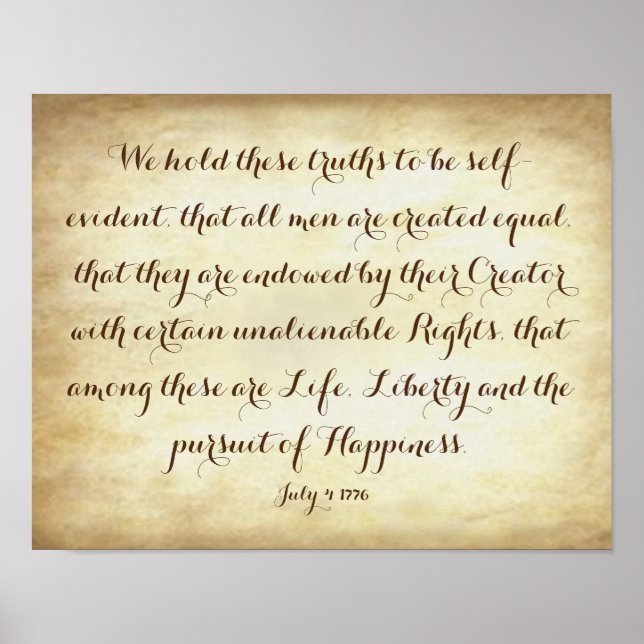 Póster Declaración de Independencia de los Estados Unidos (Frente)