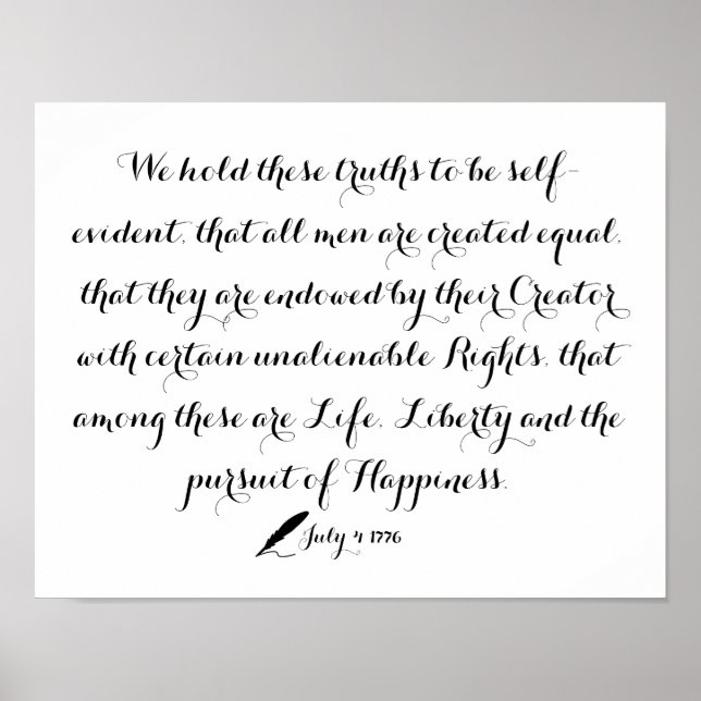Póster Declaración de Independencia de los Estados Unidos (Frente)