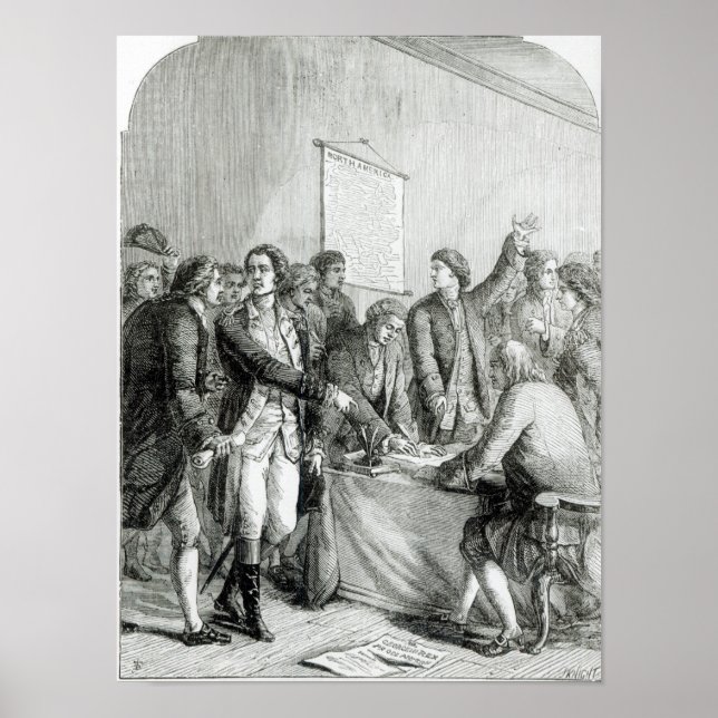 Póster Declaración de Independencia de los Estados Unidos (Frente)