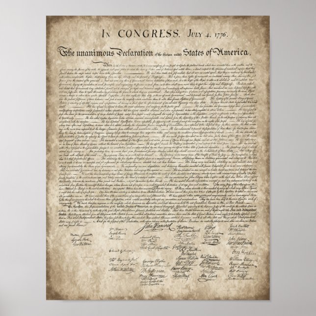 Póster Declaración de Independencia, vieja cosecha (Frente)
