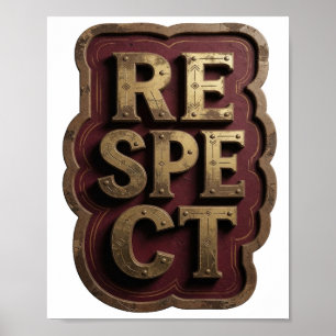 Póster Declaración Gold RESPETO Imprimir