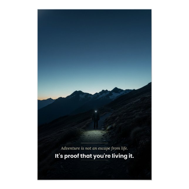 Póster Declaración motivacional de aventura (Anverso)