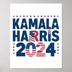 Póster Declaración política patriótica Harris 2024 Demócr