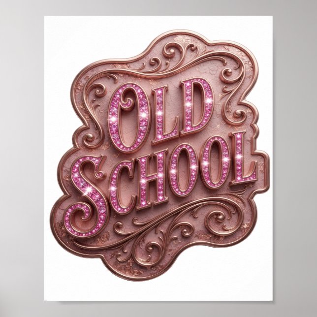 Póster Declaración Rosa Diseño Negrita OLD SCHOOL (Frente)