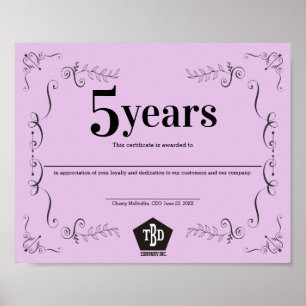 Póster Declarar el certificado universal de aniversario d