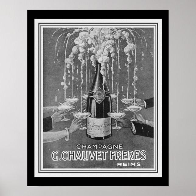 Póster Deco Chauvet Freres Champagne Ad 16 x 20 (Frente)