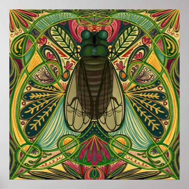 Póster Deco Cicada (Frente)