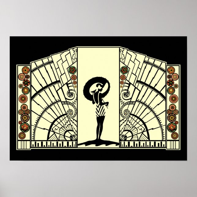 Póster Deco costero - Amarillo y Naranja (Frente)