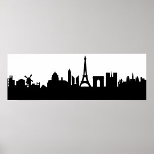 Póster deco del horizonte de París