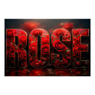 Póster Deco Floral Botánico de Lujo de Rosa