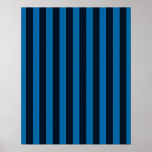 Póster Deco franjas verticales azules