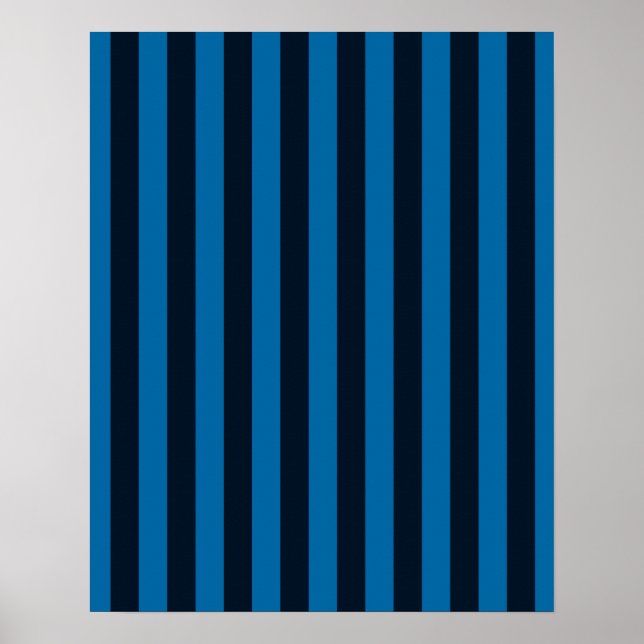 Póster Deco franjas verticales azules (Frente)