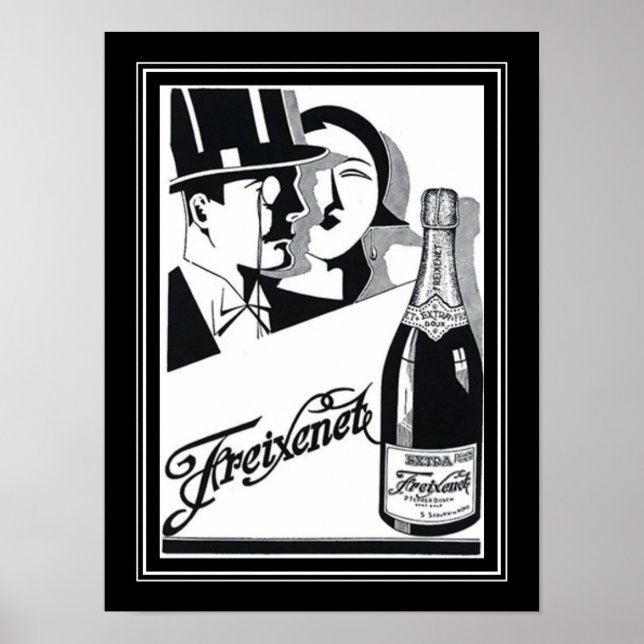 Póster Deco Freixenet, Poster publicitaria de champán en  (Frente)
