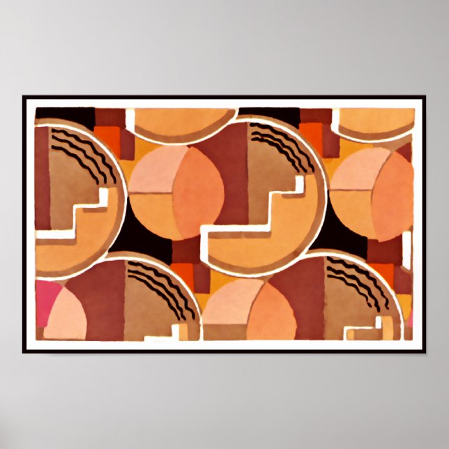 Póster Deco geométrico en Naranjas (Frente)