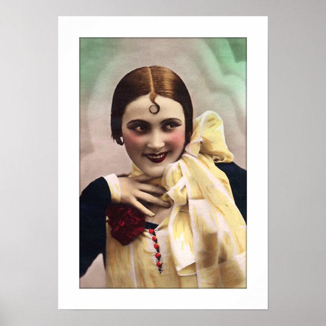 Póster deco lady divertida, coqueta, colorida (Frente)