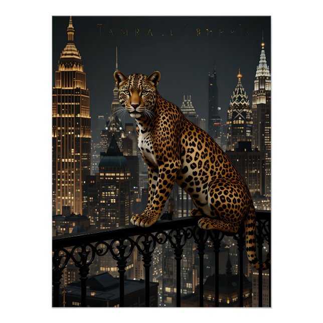 Póster Deco Leopard: Art Deco Elegance (Anverso)