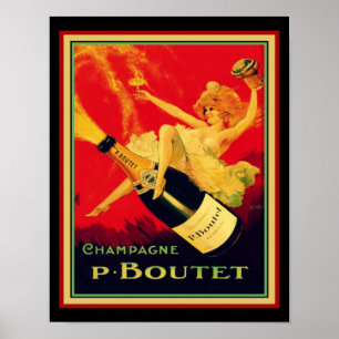 Póster Deco vintage "P. Boutet" Champagne