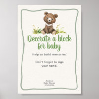 Decora un bloque Fiesta de Bebé de Oso Lindo