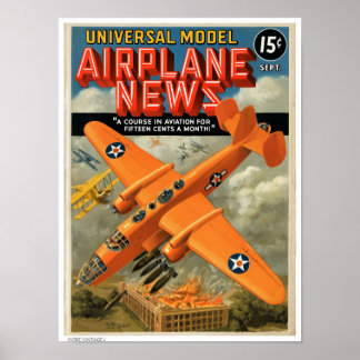 Póster DECORACIÓN: ILUSTRACIÓN DE REVISTA DE AVIACIÓN Ant