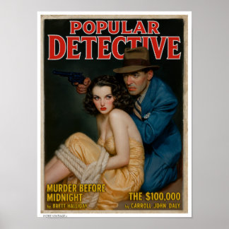 PÓSTER DECORACIÓN: PORTADA DE REVISTA DE DETECTIVE POPULA