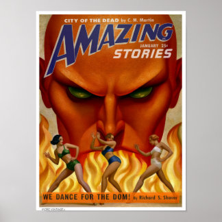 PÓSTER DECORACIÓN: PORTADA DE REVISTA PULP ANTIGUA