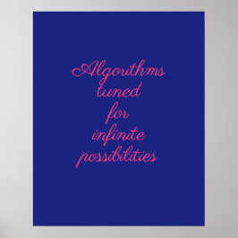 Póster Decorado Cuántico Rosa Azul Cósmico