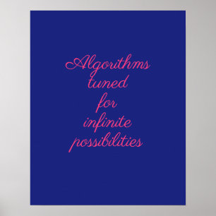 Póster Decorado Cuántico Rosa Azul Cósmico