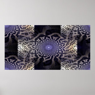 Póster decorado fractal APOPHYSIS   violeta negro