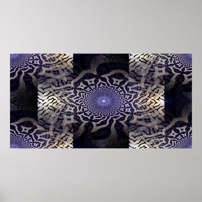 Póster decorado fractal APOPHYSIS | violeta negro (Frente)
