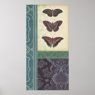 Póster Decorative Butterfly Brocade by Vision Studio