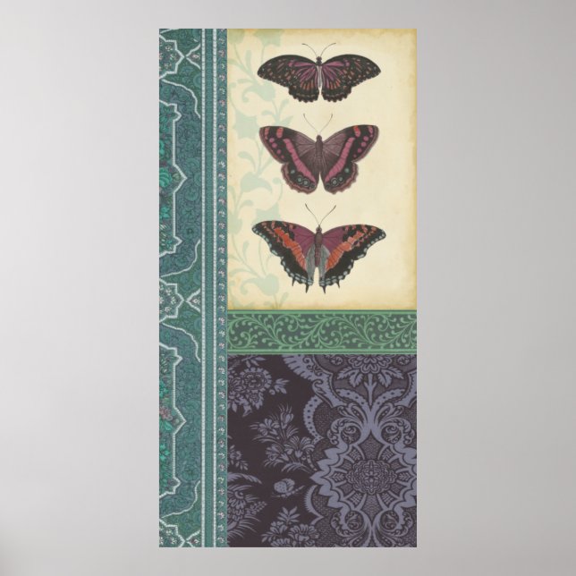 Póster Decorative Butterfly Brocade by Vision Studio (Frente)
