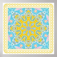 Decorative colorful ornament on white background,