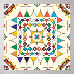 Póster Decorative geometric repeating pattern inspired by