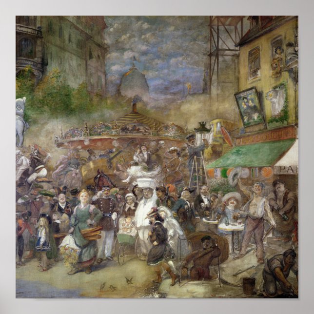 Póster Decorative panel depicting Paris (Frente)