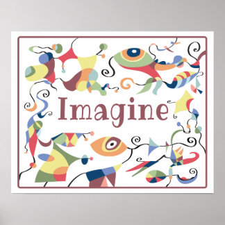 Póster decorativo abstracto Imagine para la habita
